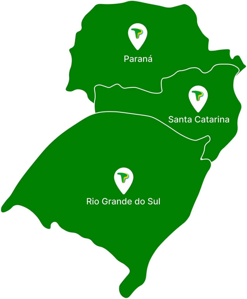 mapa prima terra sul do brasil